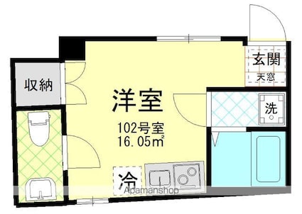 東京都練馬区練馬３丁目[1R/16.05m2]の間取図