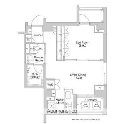 コンフォリア中野[1DK/41.1m2]の間取図