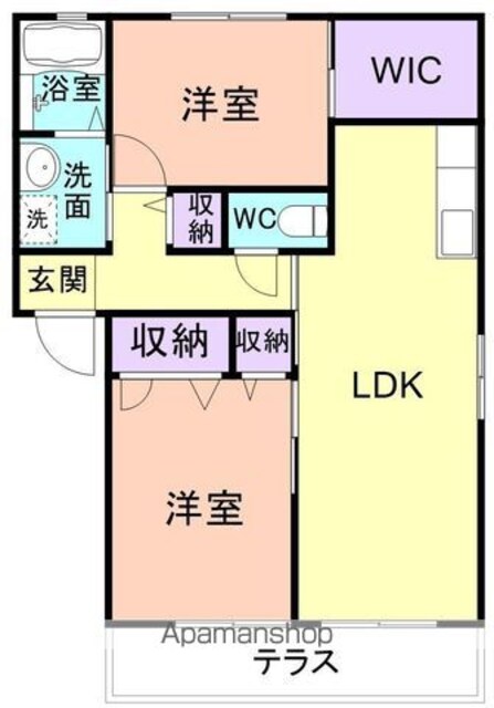 アン・セリジェ[2LDK/57.07m2]の間取図