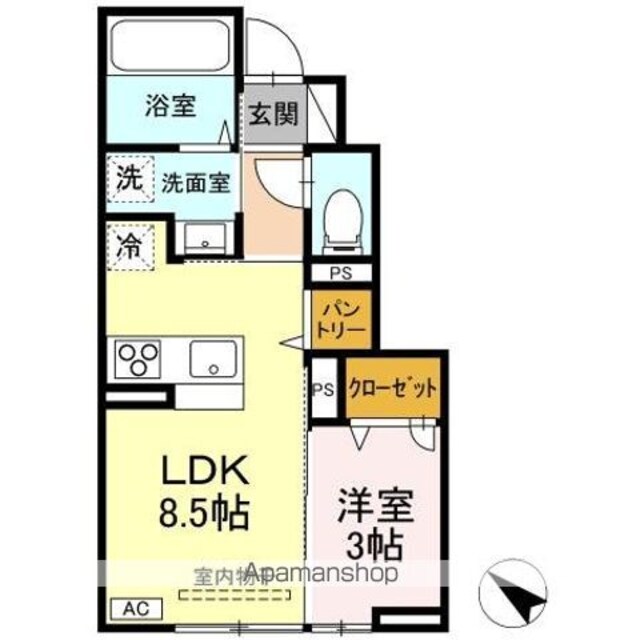 トリシア柏崎ＩＩ[1LDK/31.56m2]の間取図