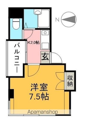 みつわビルⅡ[1K/21.26m2]の間取図