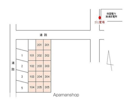 マッシュハイム扇町[1R/14.62m2]の配置図