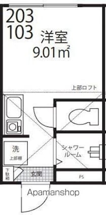 Ｊｏｙｏｕｓ　Ｌｉｆｅ北沢[1R/13.12m2]の間取図