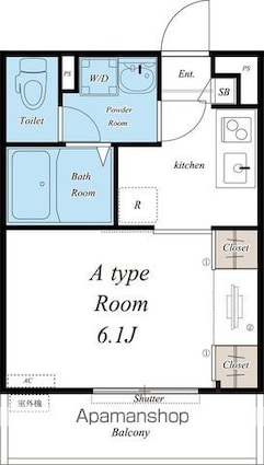 リブリ・グリーン東新小岩[1K/22.35m2]の間取図