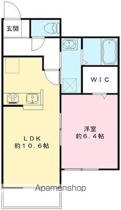 ルミエール　ドゥペ[1LDK/41.04m2]の間取図