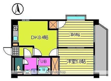 グレイスフル立花[2DK/43.74m2]の間取図