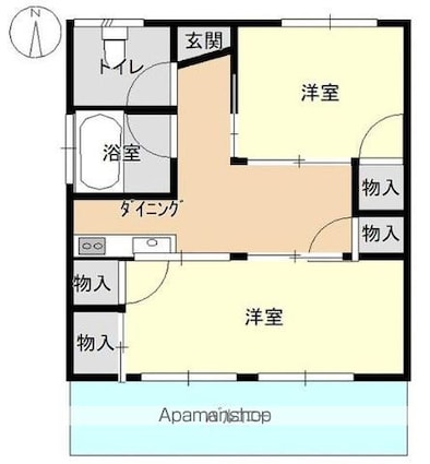 新生ビル[2DK/40m2]の間取図