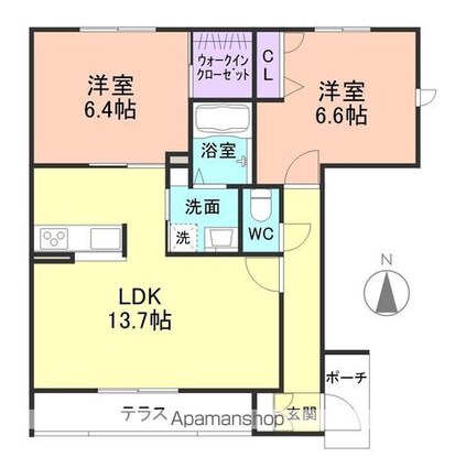 シャーメゾン浜の宮[2LDK/60.13m2]の間取図