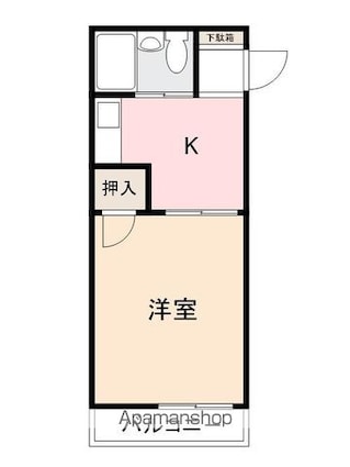 コート塩上Ⅲ[1K/19m2]の間取図