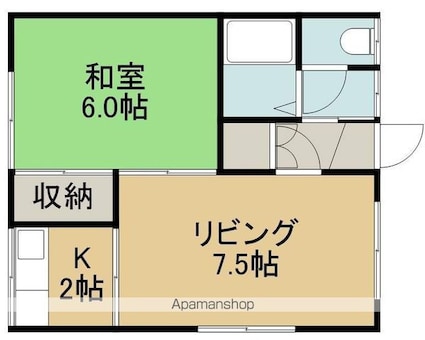 コーポマツＮＯ．３[1DK/34.71m2]の間取図
