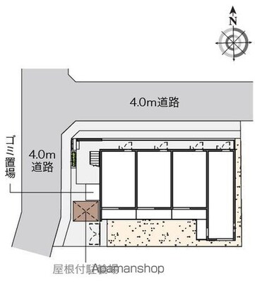 クレイノ葵芳　１号館[1K/21.47m2]の配置図