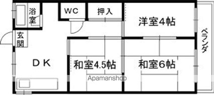 和歌山県和歌山市六十谷[3DK/42m2]の間取図