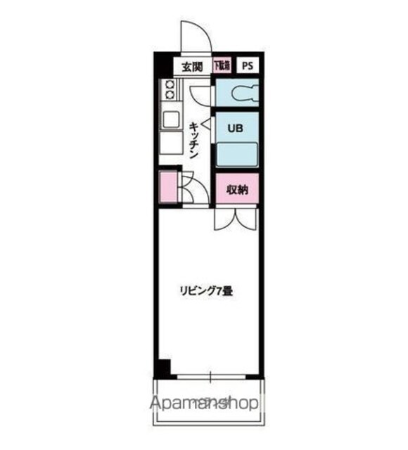 ジョイフル第３今市[1K/23.08m2]の間取図