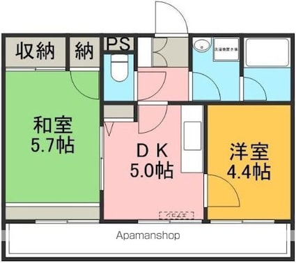 プティシャトウ・千石町[2K/39.01m2]の間取図