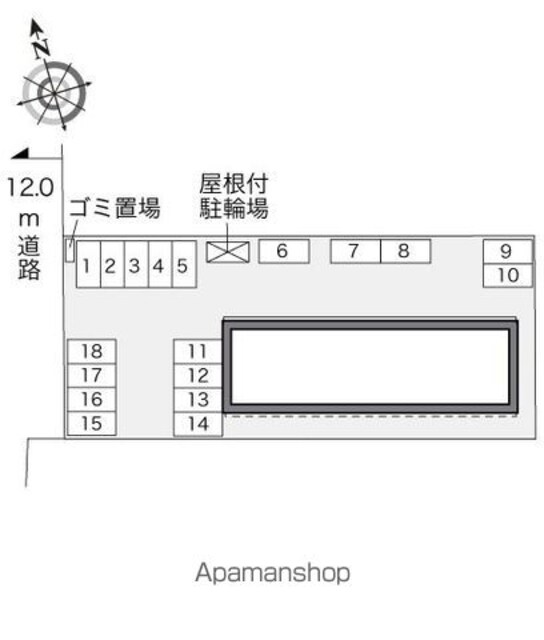 レオパレスタイラ[1K/23.61m2]の配置図