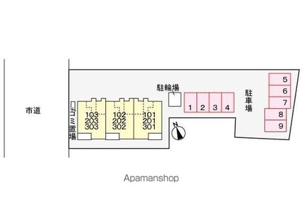 サンライト高松[1LDK/42.58m2]の配置図