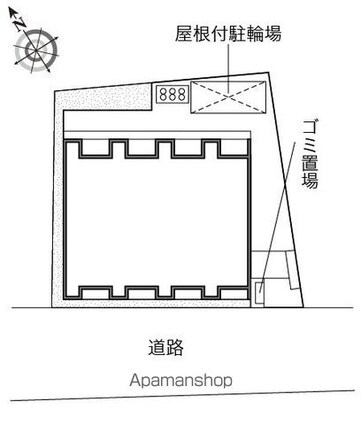 レオネクストけやき[1K/22.89m2]の配置図