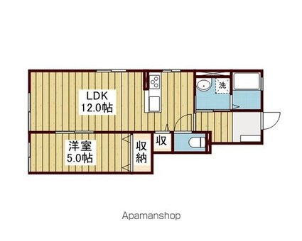 クレヴィア・ドゥ・八坂小町[1LDK/38m2]の間取図