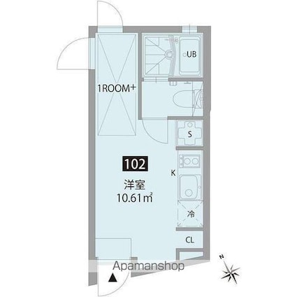 久我山テラス[1R/14.9m2]の間取図