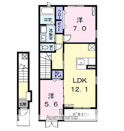 ハぁピネス[2LDK/61.02m2]の間取図