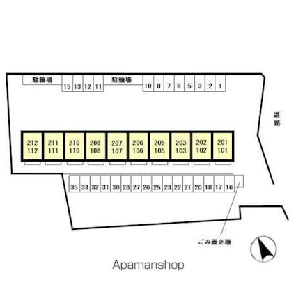 グリーンヒル[1LDK/40.07m2]の配置図