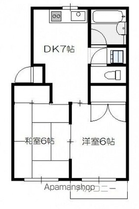 金谷コーポラス[2DK/38m2]の間取図