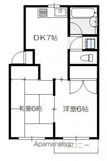 金谷コーポラス[2DK/38m2]の間取図