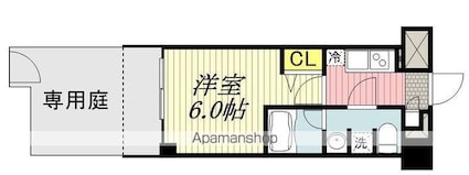 メインステージ立川Ⅳ[1K/20.66m2]の間取図
