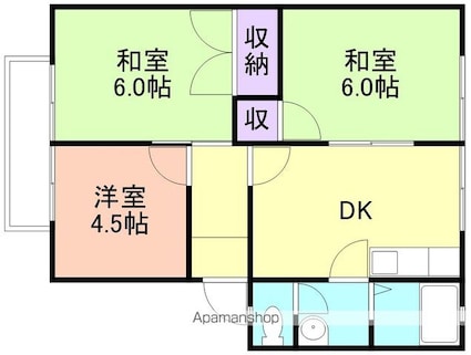 ルミエール[3DK/46.8m2]の間取図