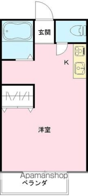 カーサドマーニ[1K/23.19m2]の間取図