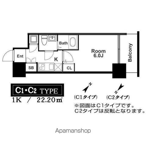 【大阪市福島区吉野のマンションの間取り】