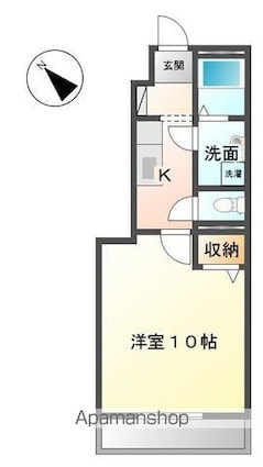 グローリーアース[1K/31.57m2]の間取図
