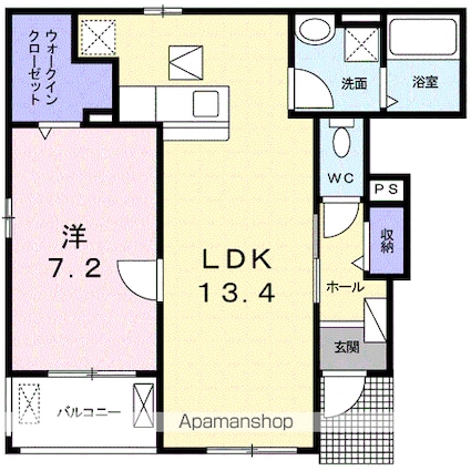 リバーガーデン[1LDK/50.03m2]の間取図
