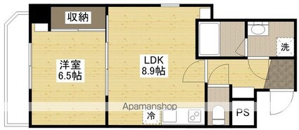 八丁堀ｉＢＬＤ[1LDK/38.19m2]の間取図