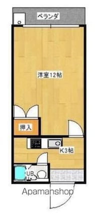 岩田マンション[1K/32m2]の間取図