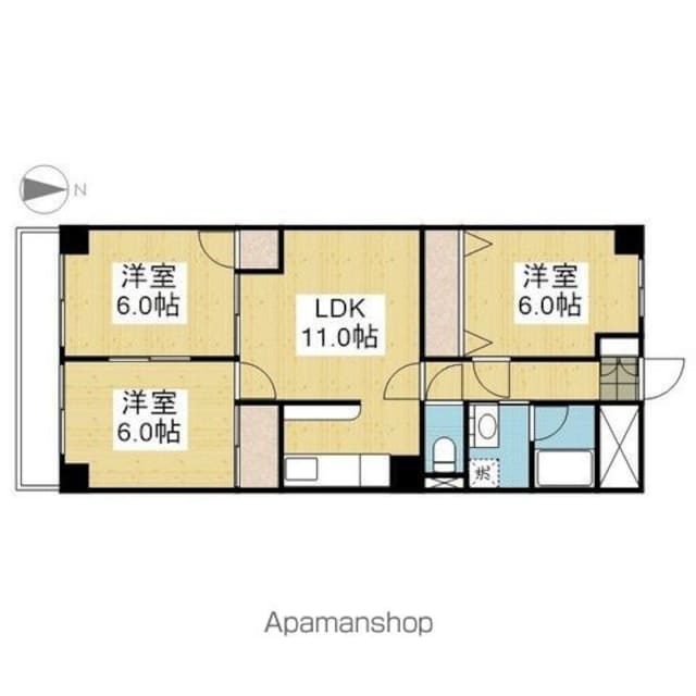シャルマンコーポ土居[3LDK/66m2]の間取図