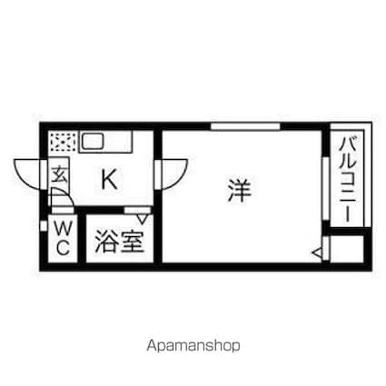 メゾンドトリアノン[1K/20.86m2]の間取図