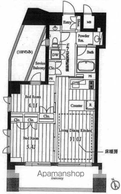 チェスターコート御茶ノ水[2LDK/52.15m2]の間取図