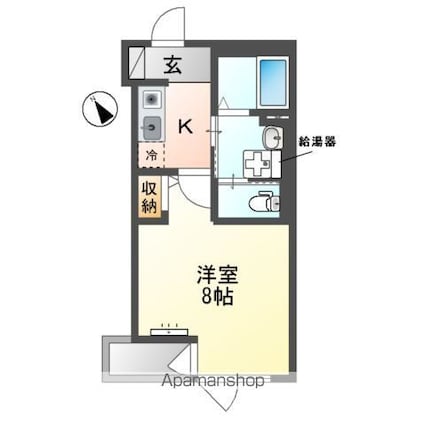 ラヴァリエ[1K/26.04m2]の間取図