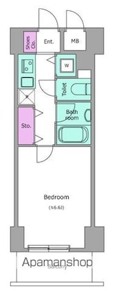 レジディア新御茶ノ水[1K/21.66m2]の間取図