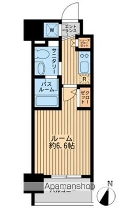 ダフィット門前仲町[1K/22.17m2]の間取図