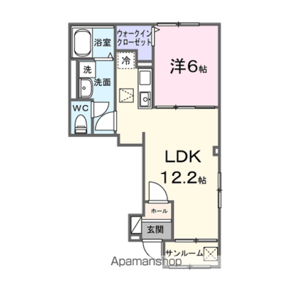 グレイス　ケイ[1LDK/45.46m2]の間取図