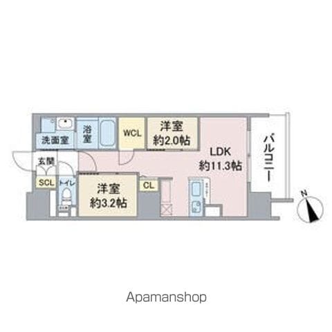 スリーアイランドタワー泉高岳の間取り写真