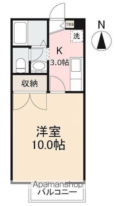 香川県高松市太田下町[1K/29.81m2]の間取図