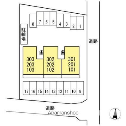 グリーンパークＭＩＹＵＫＩ[2LDK/61.32m2]の配置図