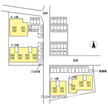 ハーモニック　フィール　Ｂ棟[3DK/53.68m2]の配置図