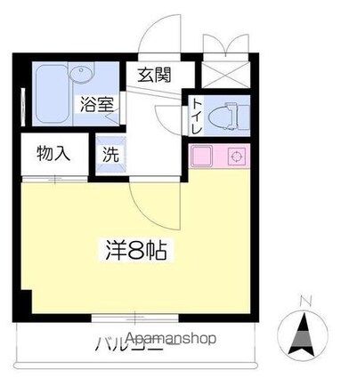 エスポワール松山[1R/25.6m2]の間取図