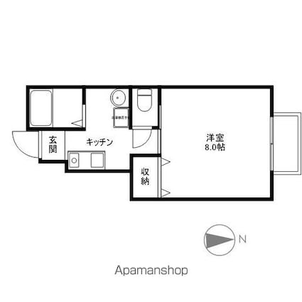 ビーナスハイツ[1K/24.35m2]の間取図
