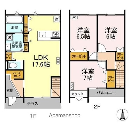 エル・シエロＩ　Ｂ棟[3LDK/86.11m2]の間取図