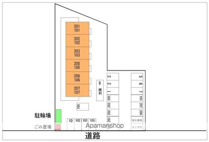 アーバン稲葉[2DK/39.74m2]の配置図